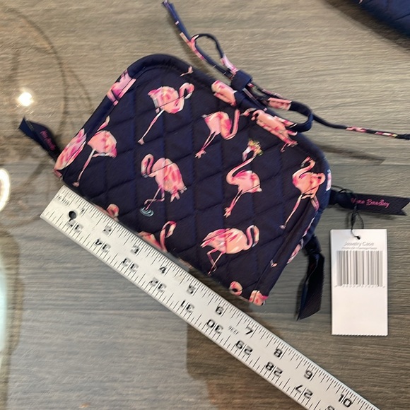 Vera Bradley Flamingo Fiesta Jewelry Case, Coin Purse, Medium Cosmetic Bag NWT - Picture 7 of 17